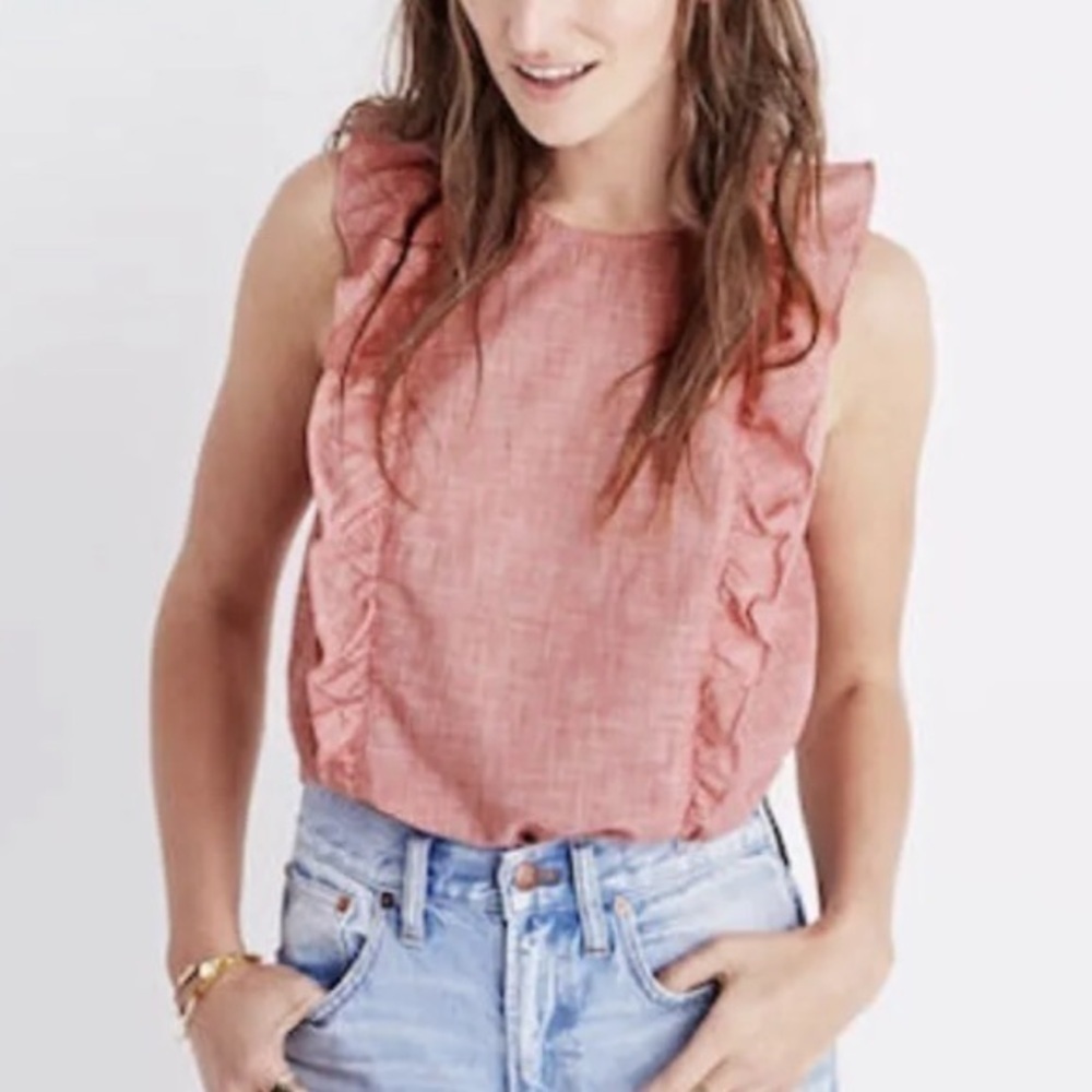 Madewell Bellflower Ruffle Top in size XS, EUC